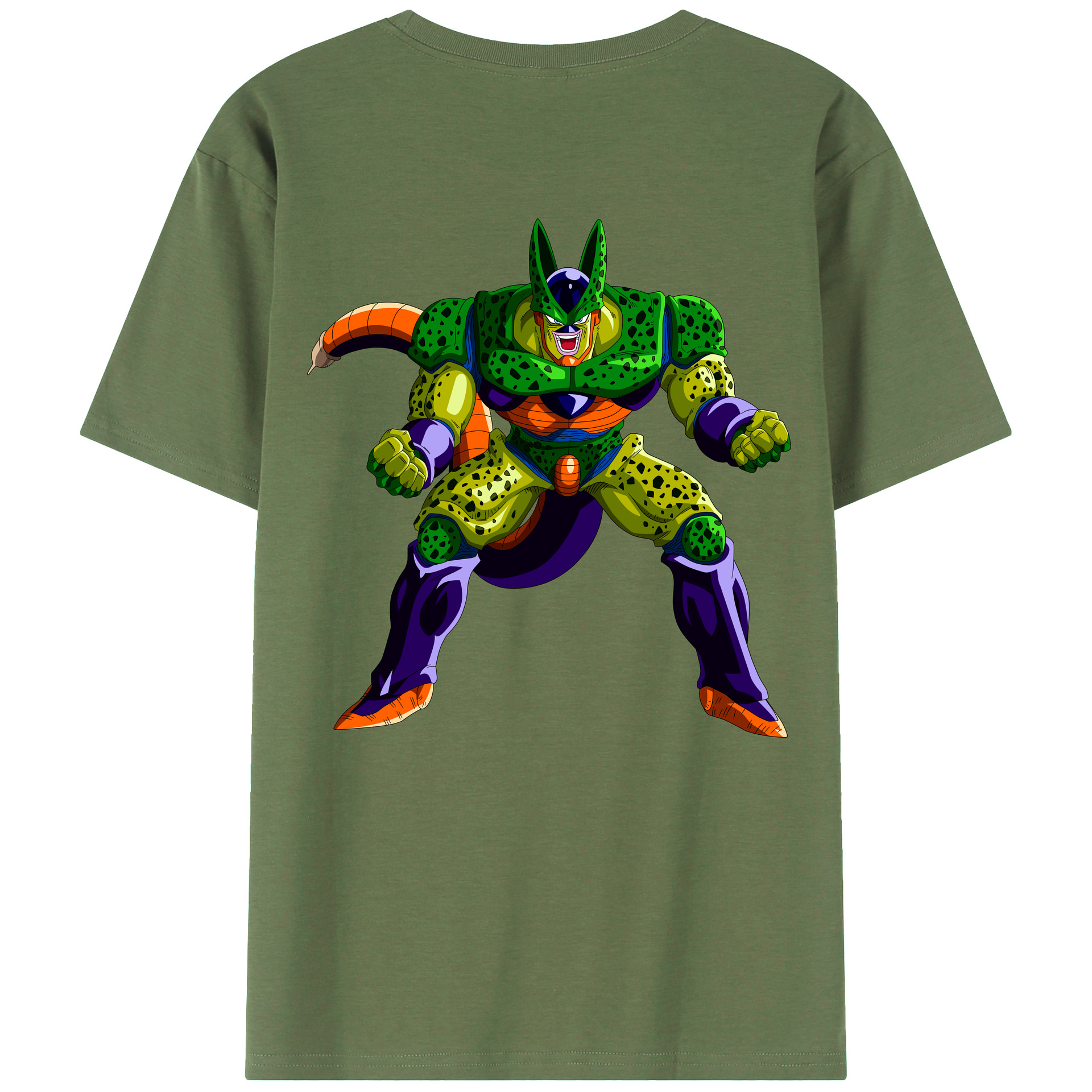 （画像用） ドラゴンボール セル DRAGON BALL Cell 綿100％ メンズ半袖Tシャツ（バックプリント） 通気性